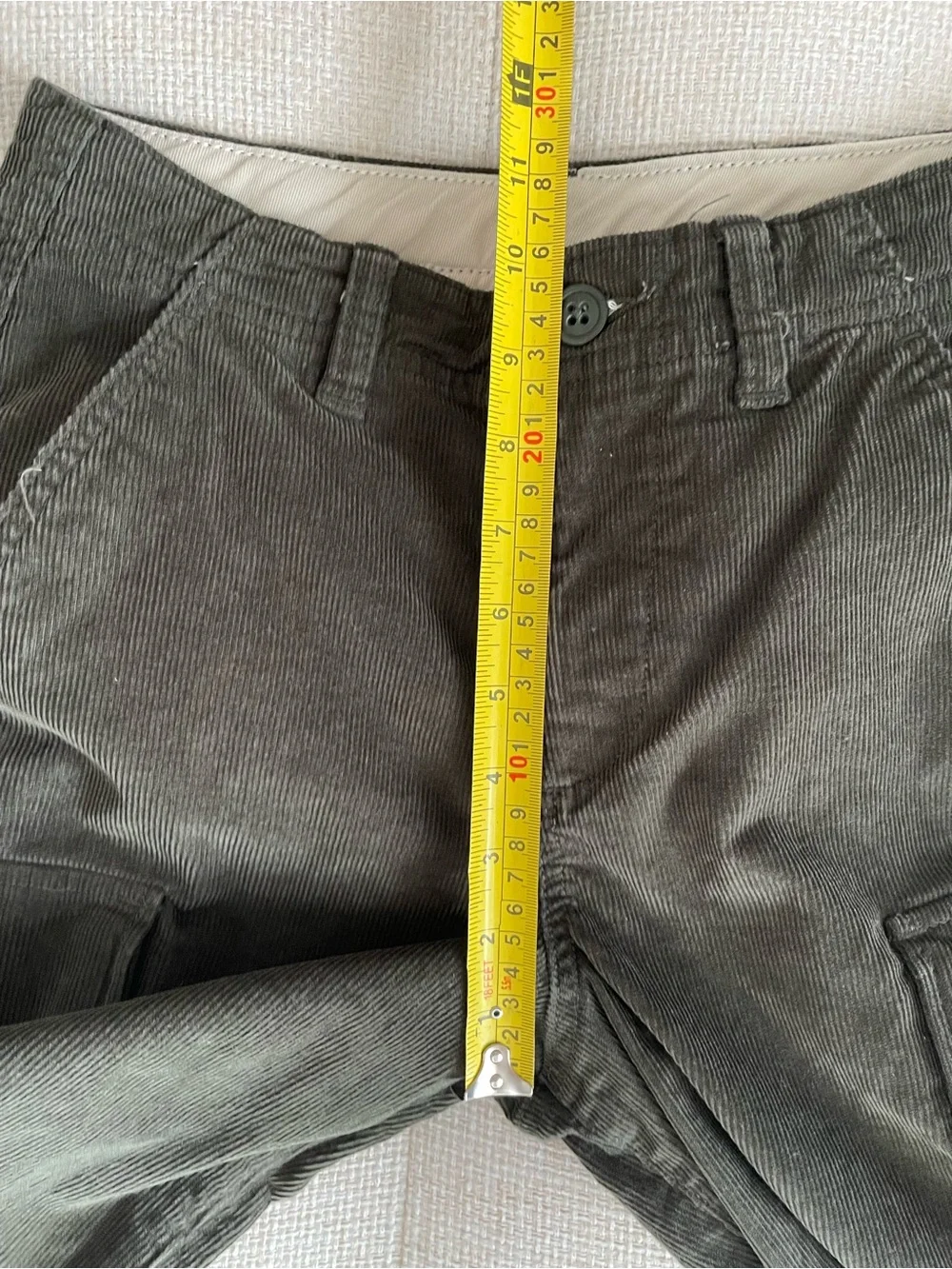 Gap Baggy Mid-Rise Corduroy Cargo Pants Evergreen Khaki